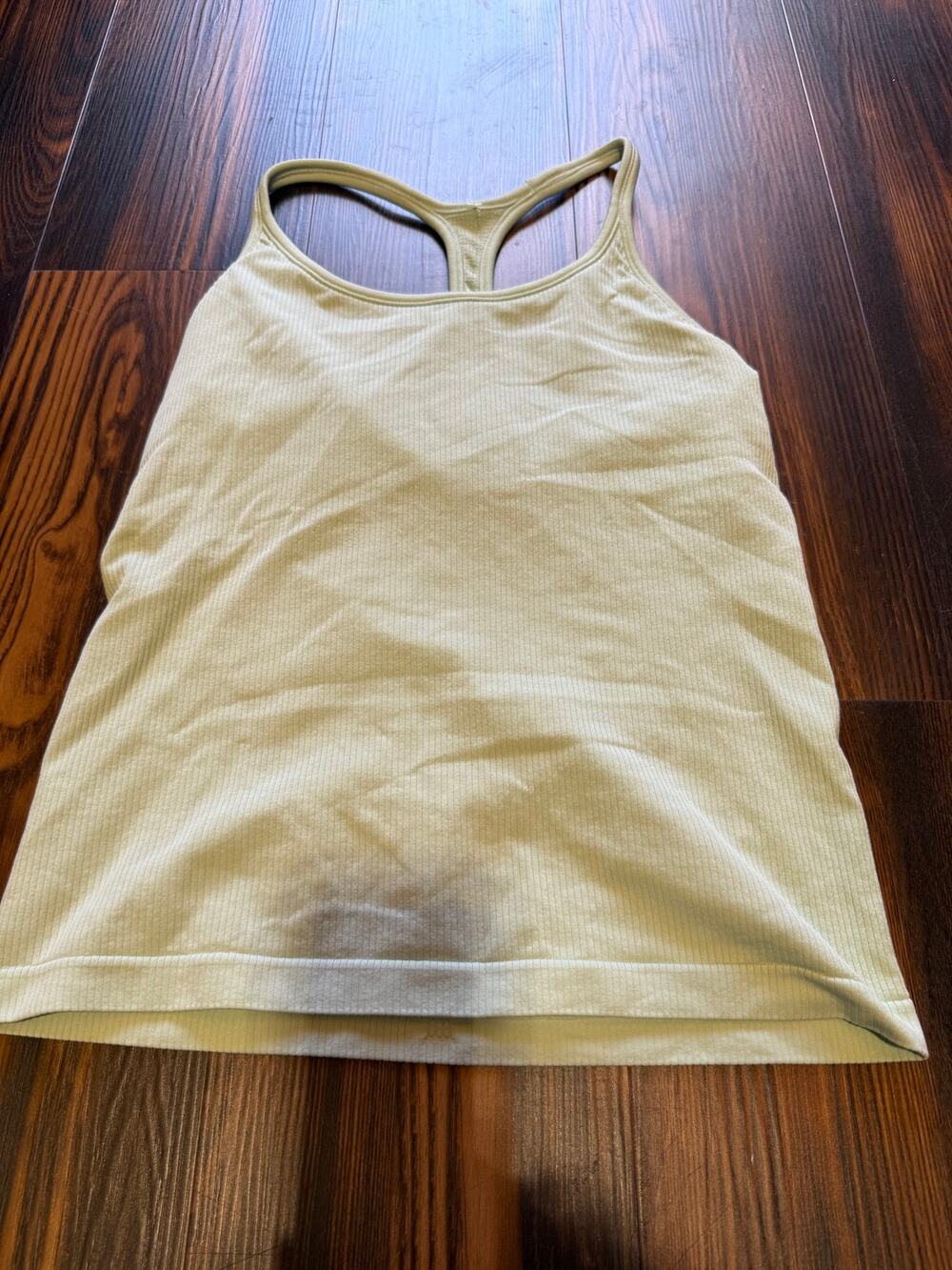 Athleta Ribbed Racerback Tank with Built In Shelf Bra Size L